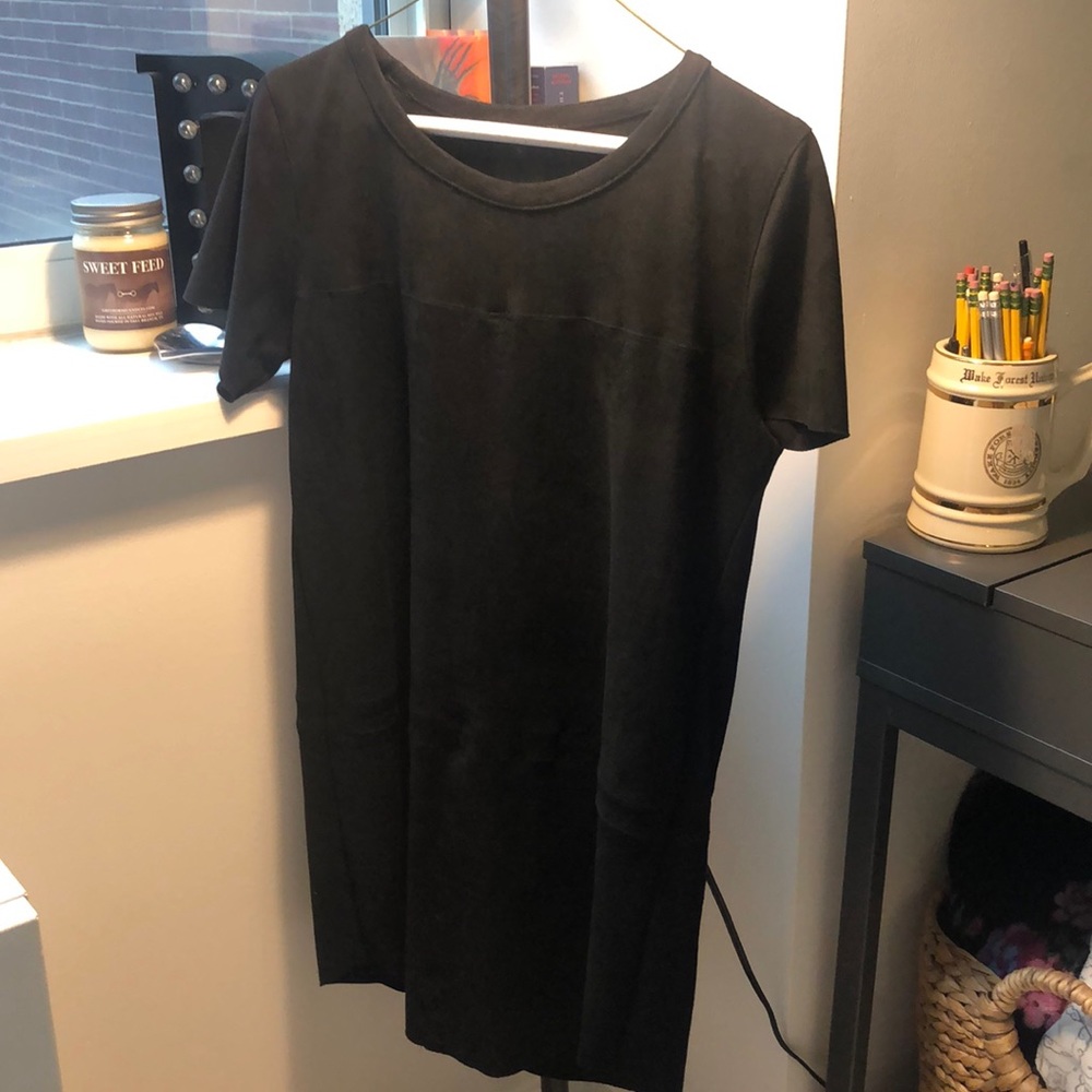 Suede t-shirt dress